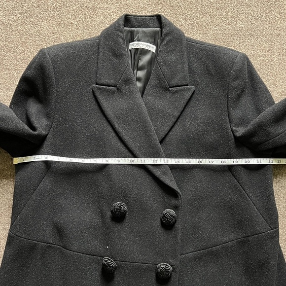 Vintage Emporio Armani Long Wool Trench Overcoat Made in Italy Womens 44 / L/XL - Picture 15 of 16